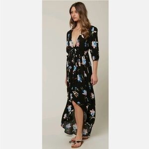 O’Neill  black floral maxi dress. NWOT Never Worn. size XS